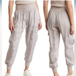 Cinq à Sept Satin Joggers Chocolate NWT